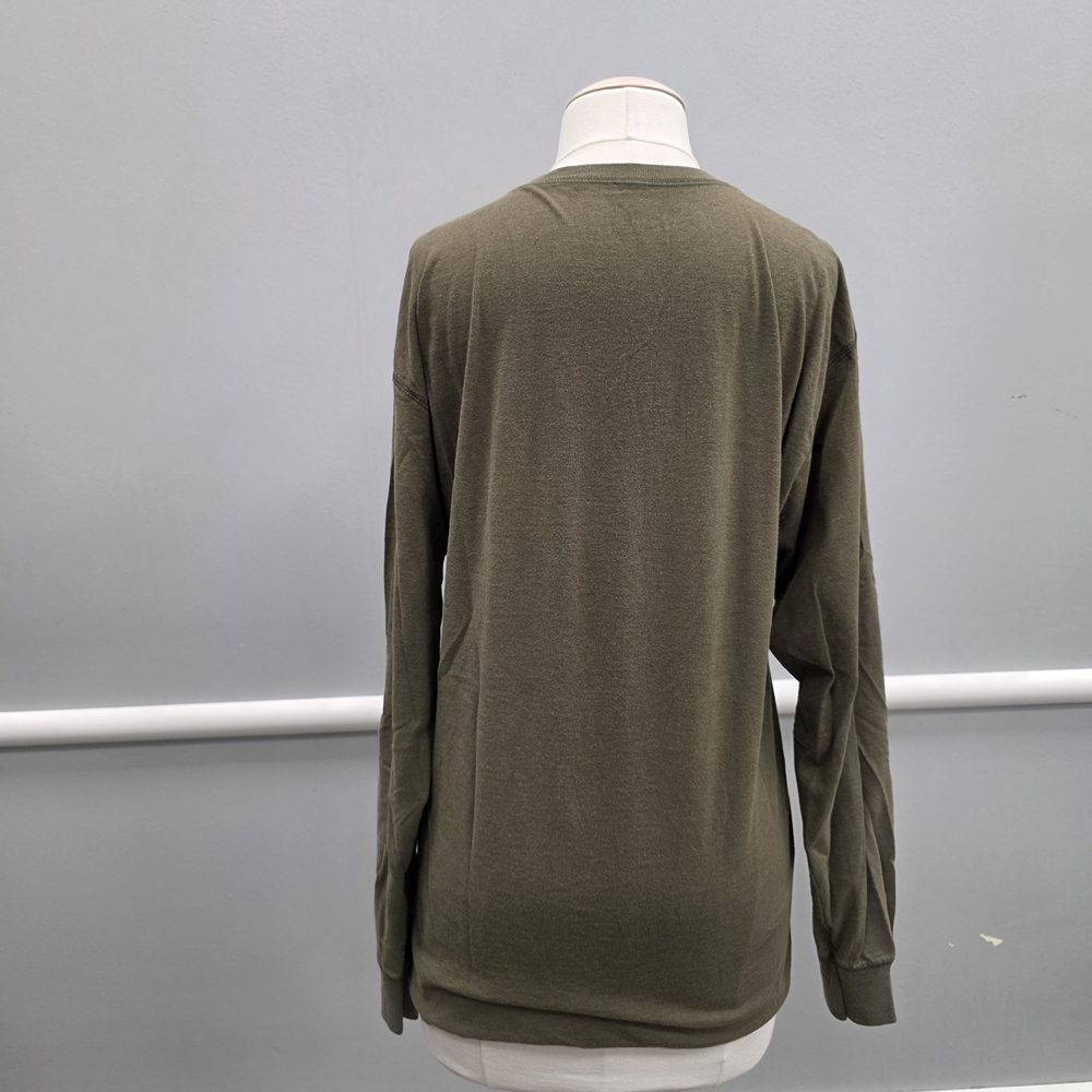 Hanes Olive Long Sleeve T Shirt - Picture 5 of 6